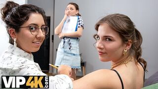 Katty West lezbi szünetet tart az irodai kurvákkal