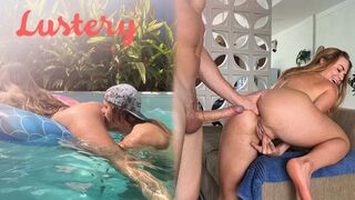 Buxom világos szőke amateur seggét kufircolják úszás után