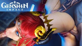 Keleti táncosnő nilou hátsó lyukát keményen megrépázza a pénisze – genshin impact cosplay